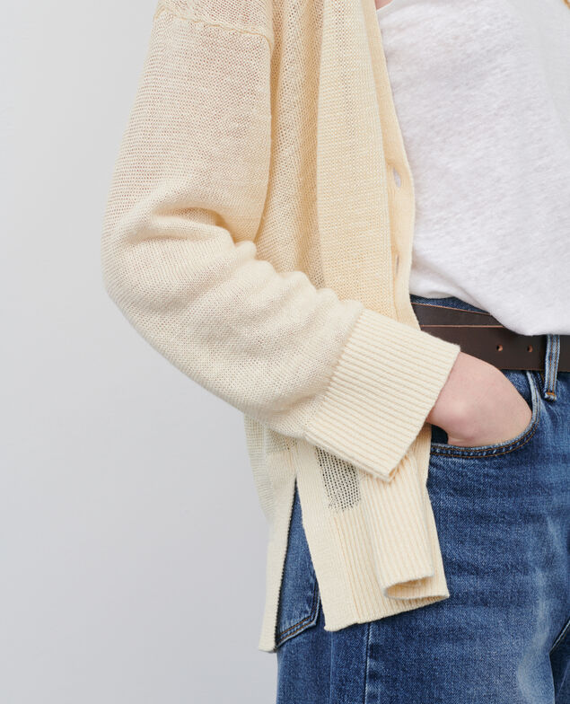 Cardigan aus Leinen 01 white