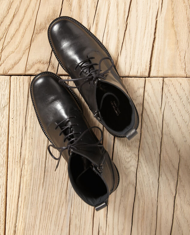 Boots aus Glattleder Schwarz