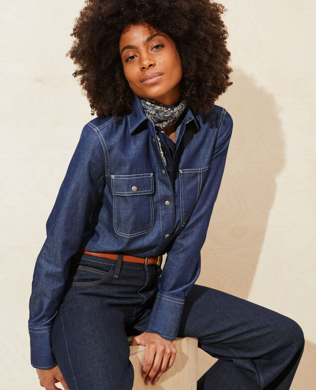 Jeanshemd mit Taschen Denim brut