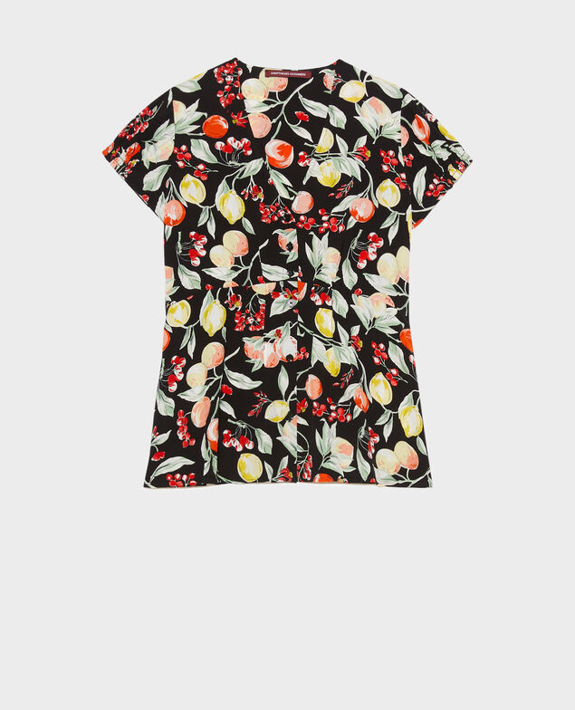 Kurzes gemustertes Top 103 print black