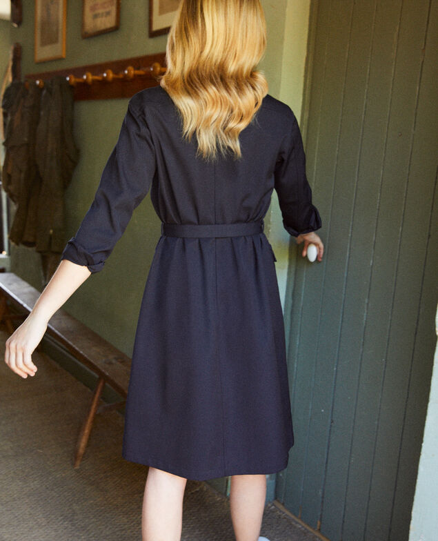 Kleid mit offenem Kragen Dark navy