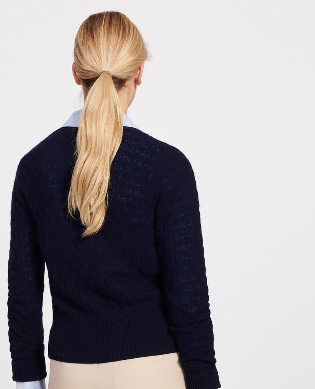 Cardigan mit V-Ausschnitt, 100 % Kaschmir  Maritime blue