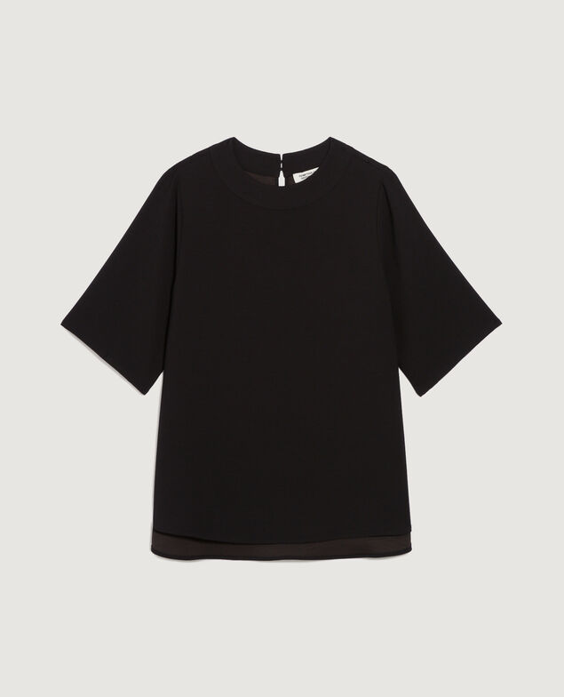 Top aus satiniertem Krepp H091 black beauty