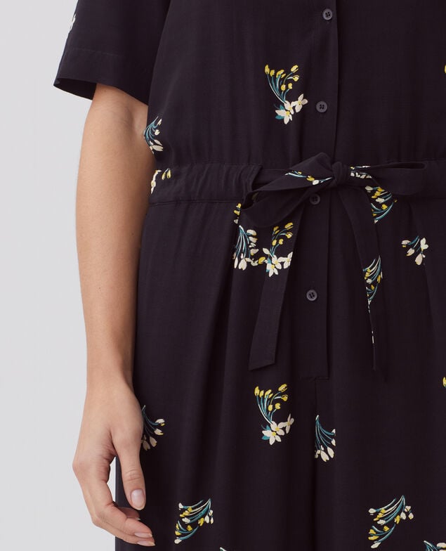 Fließender Jumpsuit J091 fl bouquet black