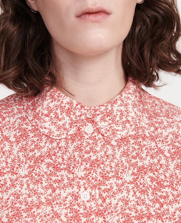 Bluse mit Aufdrucken Feuillage buttercream