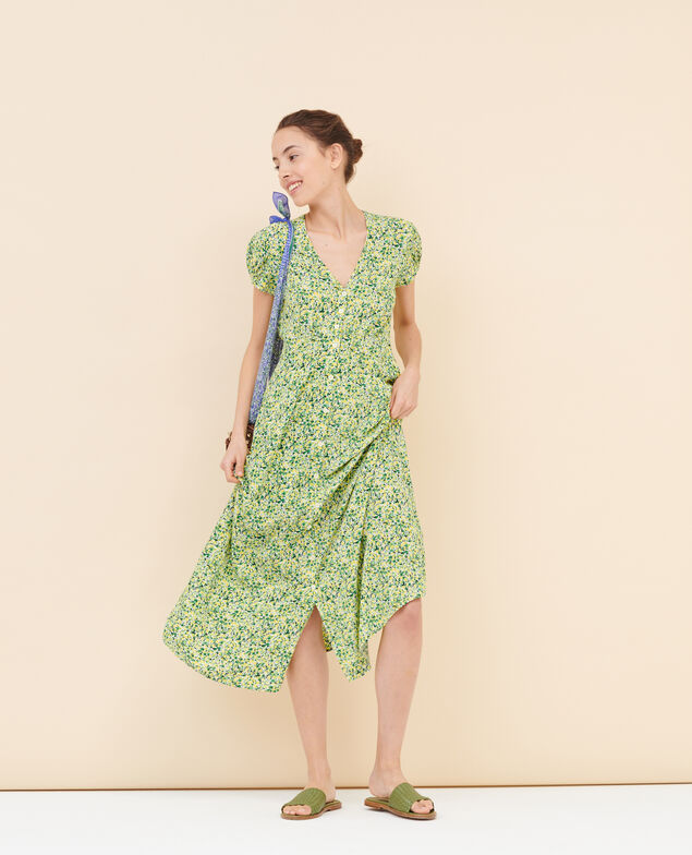 LUDIVINE - Langes fließendes Kleid 116 print yellow