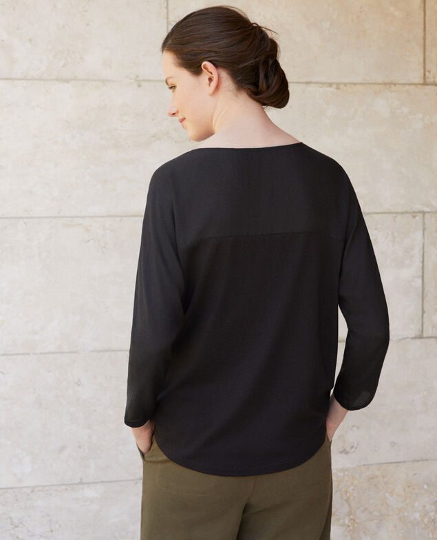 T-Shirt aus Bimaterial Noir