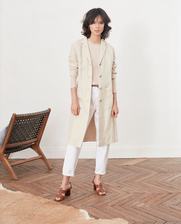 Feiner Pullover aus Wolle Biscuit