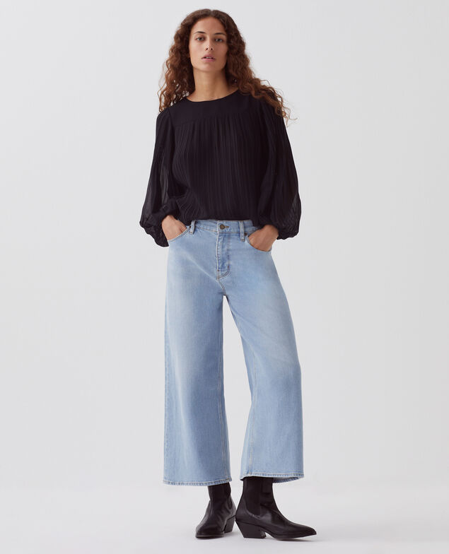 EMY - Cropped Jeans mit weitem Bein H621 light wash