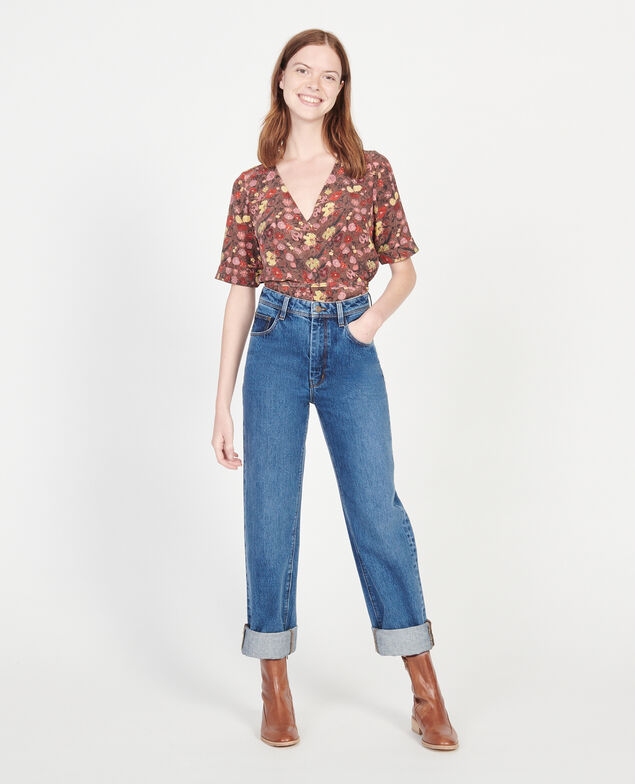 Wickelbluse aus Seide mit Flowerprint Print eden tortoiseshell