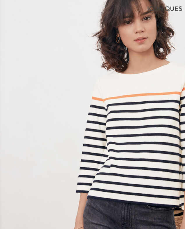 Matrosen-T-Shirt Kaolin/navy