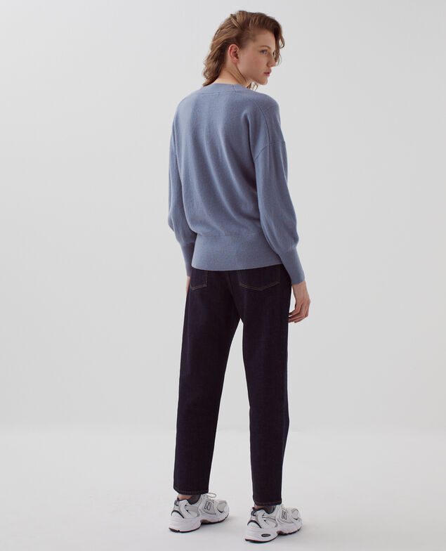 Pullover mit V-Ausschnitt aus Kaschmir I060 folkstone gray