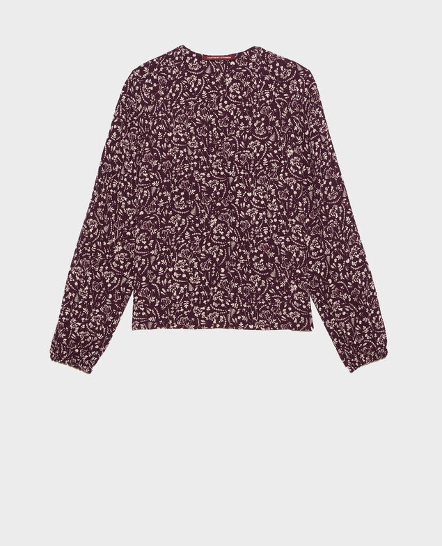 Gemusterte Bluse Cyanotype purple