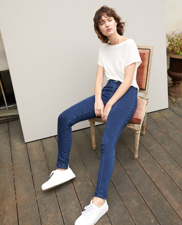 Skinny-Jeans mit 7/8-Cropped-Länge Blau