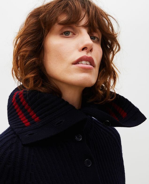 Wollpullover mit breitem Stehkragen Night sky