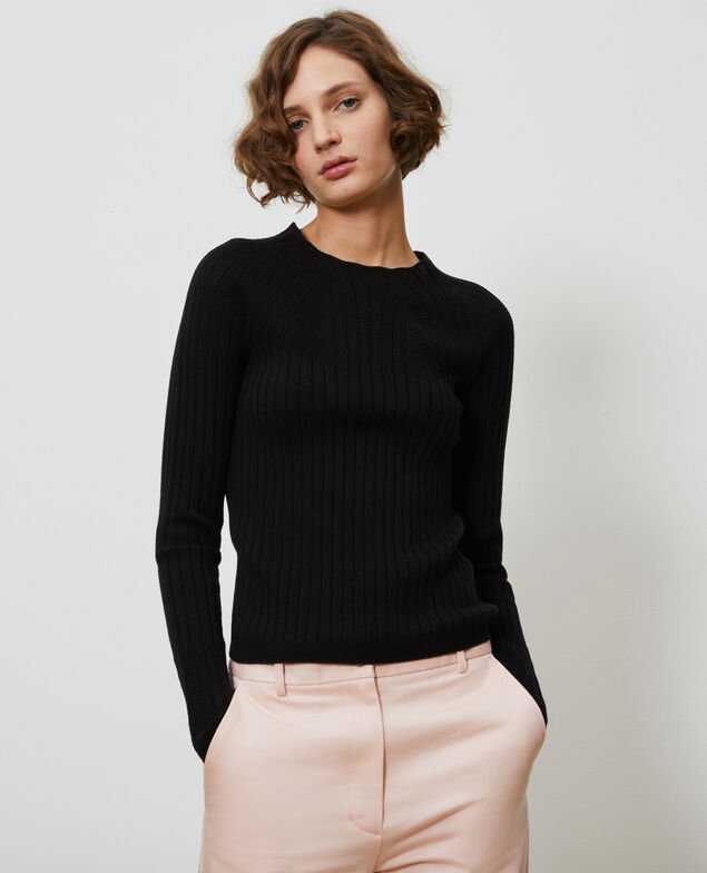 Spitzenpullover aus 3D-Strick Black beauty