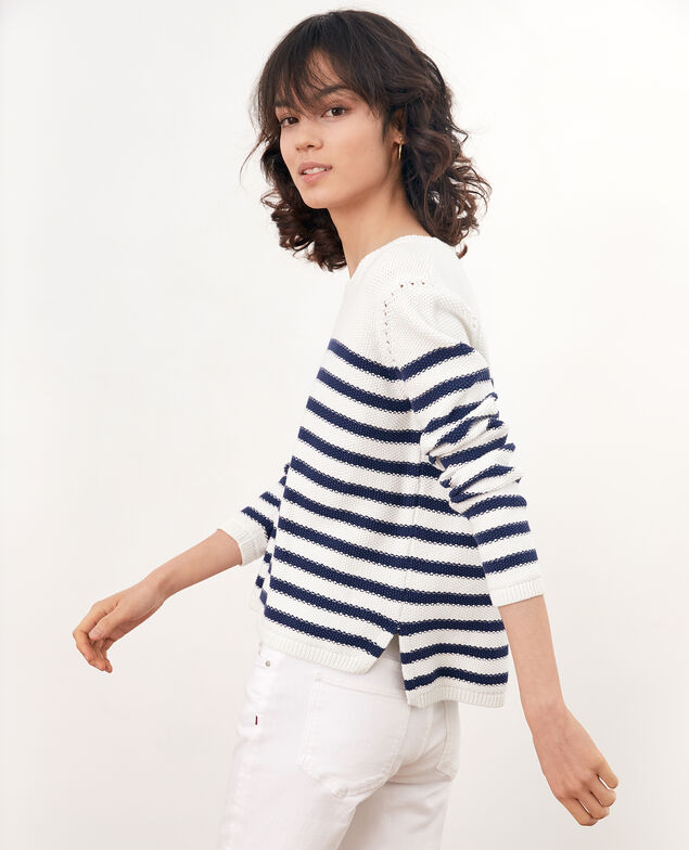 Pullover im Marinelook Off white/marine