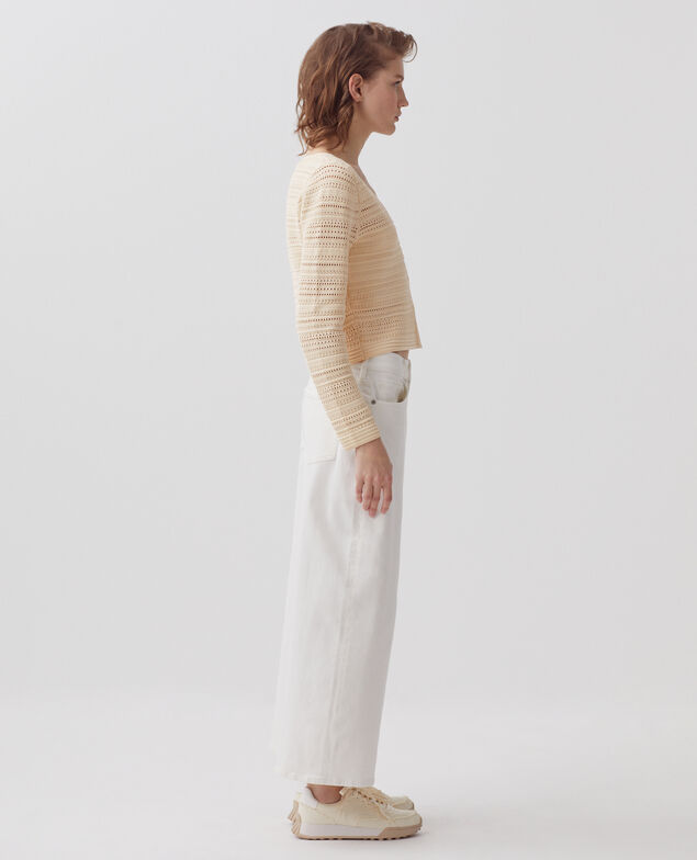 Häkel-Cardigan aus Baumwolle H304 albore