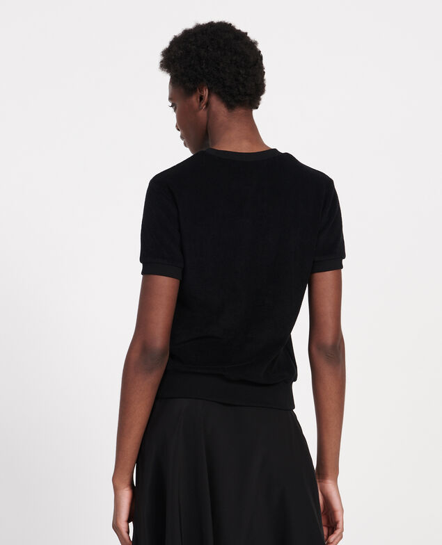 Frottee-T-Shirt aus 100 % Baumwolle Black beauty