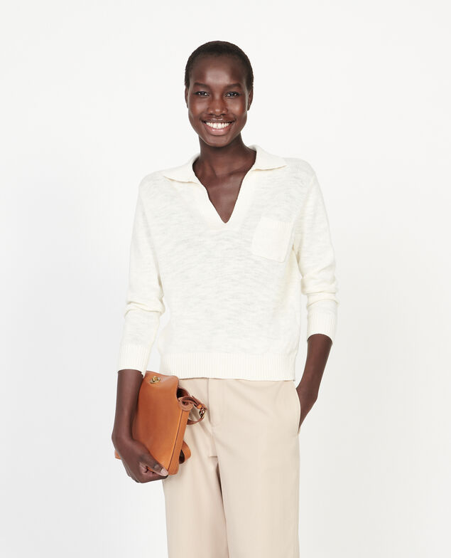 Pullover mit Leinen Gardenia
