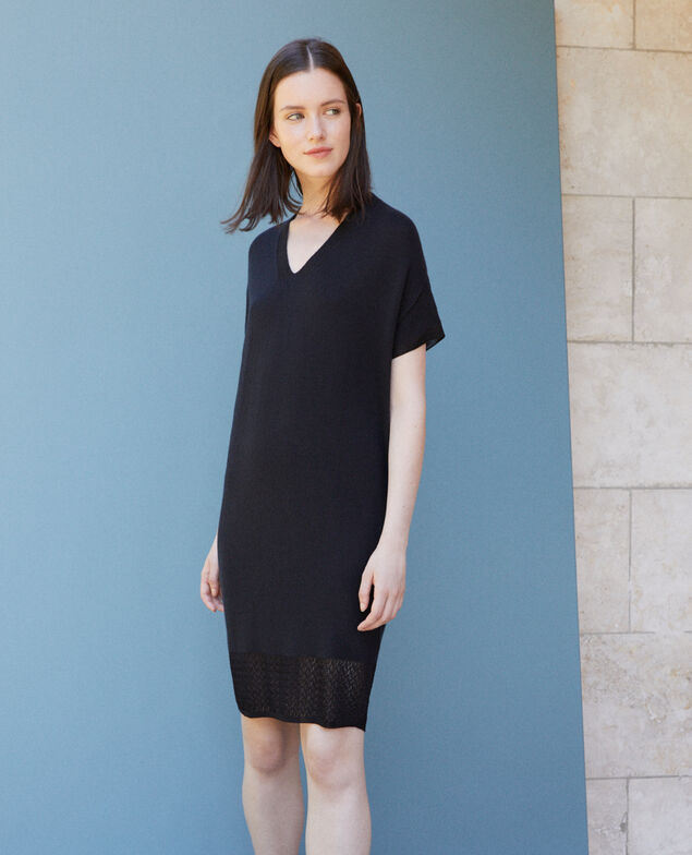 Kleid aus nahtlosem Strick Schwarz