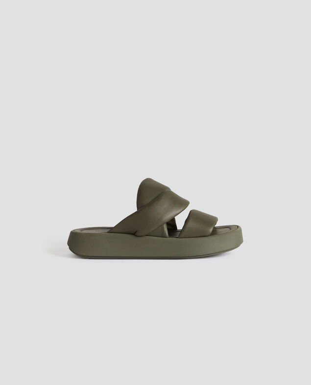 Ledersandalen H331 kaki