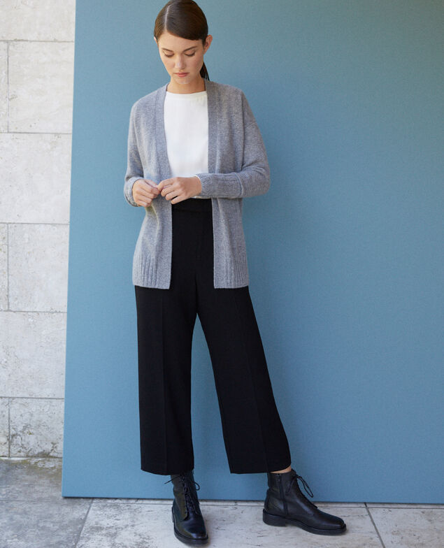 Cache-cœur-Cardigan aus Kaschmir Light heather grey