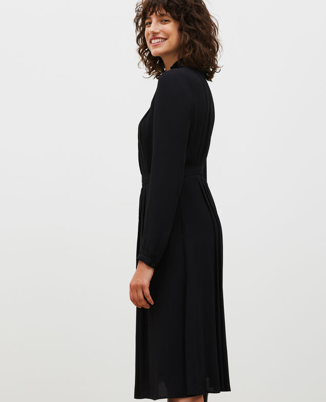 Plissee-Kleid mit Gürtel  Black beauty