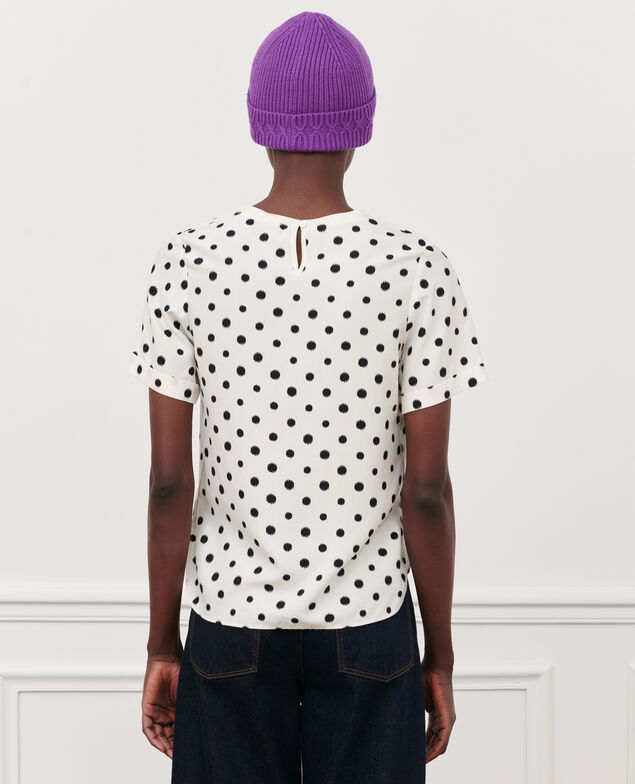 T-Shirt mit Pünktchenmuster 95 print white