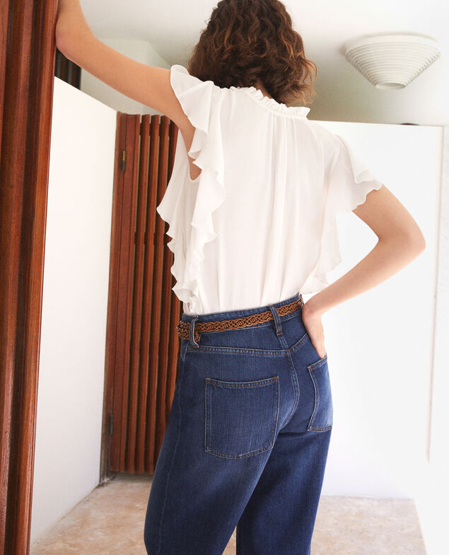 Rüschenbluse Weiß