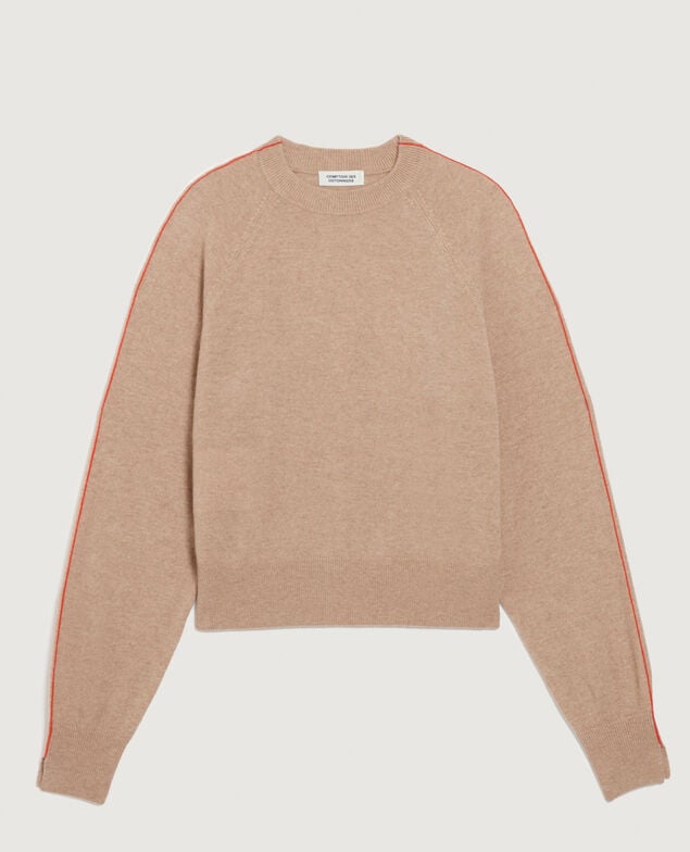 Pullover mit Rundhalsausschnitt aus Kaschmir K321 tan st pumpkin