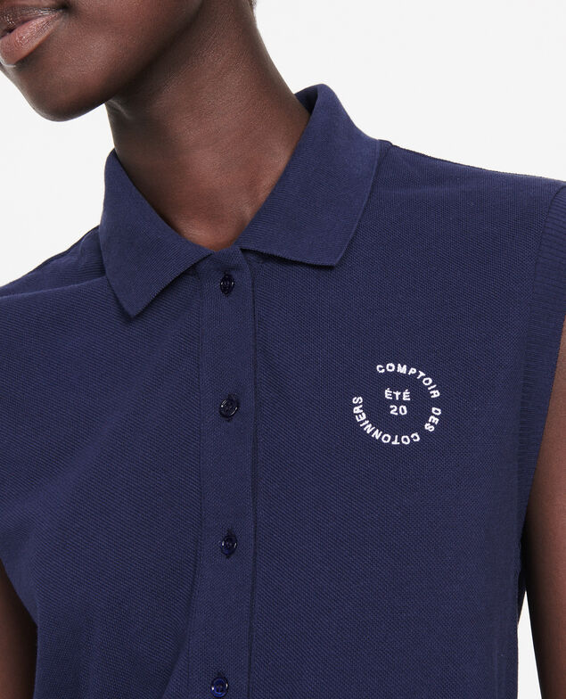 Polo-Shirt aus Piqué-Baumwolle Maritime blue
