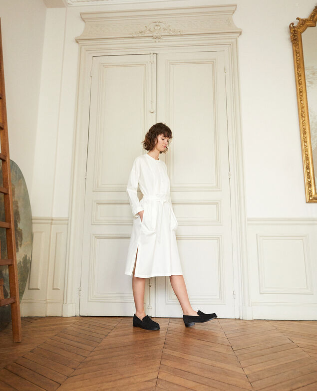 Kleid mit Plastron Weiß
