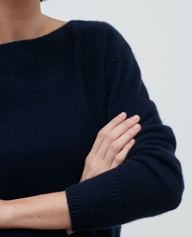 Pullover aus Kaschmir mit U-Boot-Ausschnitt Night sky