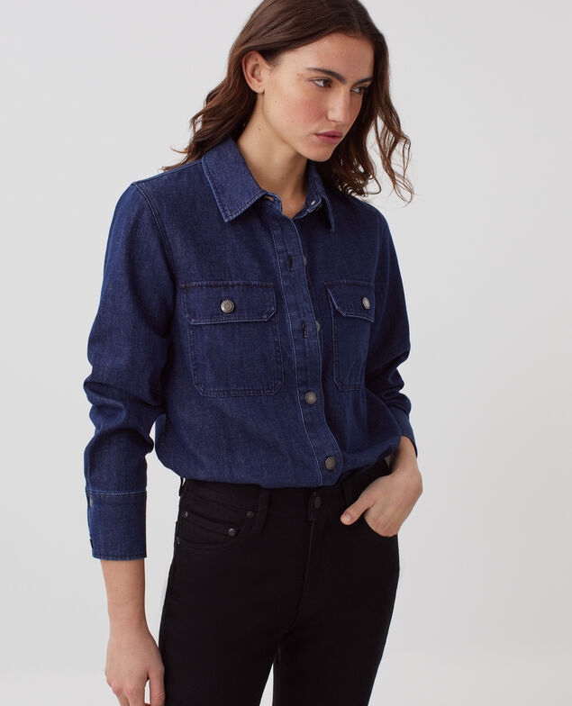 Bluse aus Baumwoll-Denim H680 rinse