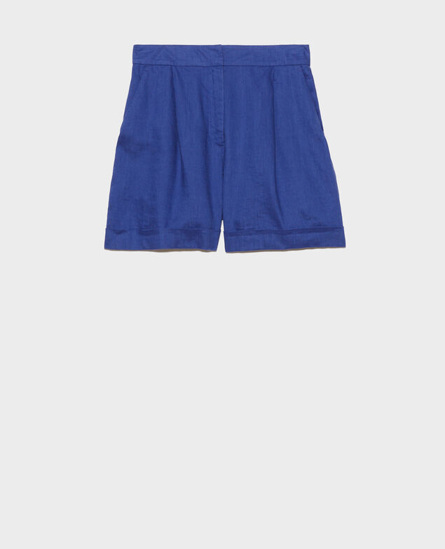 Kurze Shorts aus Leinen Royal blue