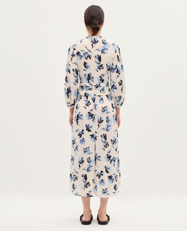 Langes fließendes Kleid K620 lily blue