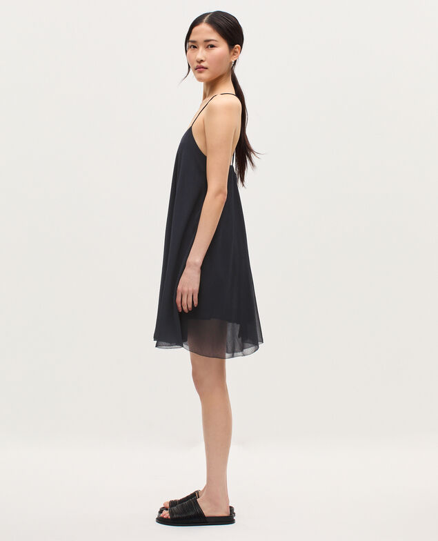 Kurzes Kleid aus Musselin  K080 vulcan gray