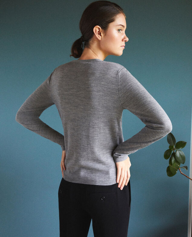 Cardigan-blouse trompe-l'œil Grau
