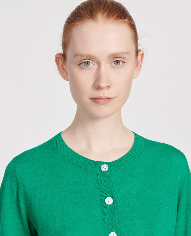 Cardigan aus Leinen und Bio-Baumwolle Golf green