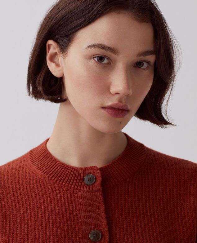 Cardigan aus Wolle U270 orange