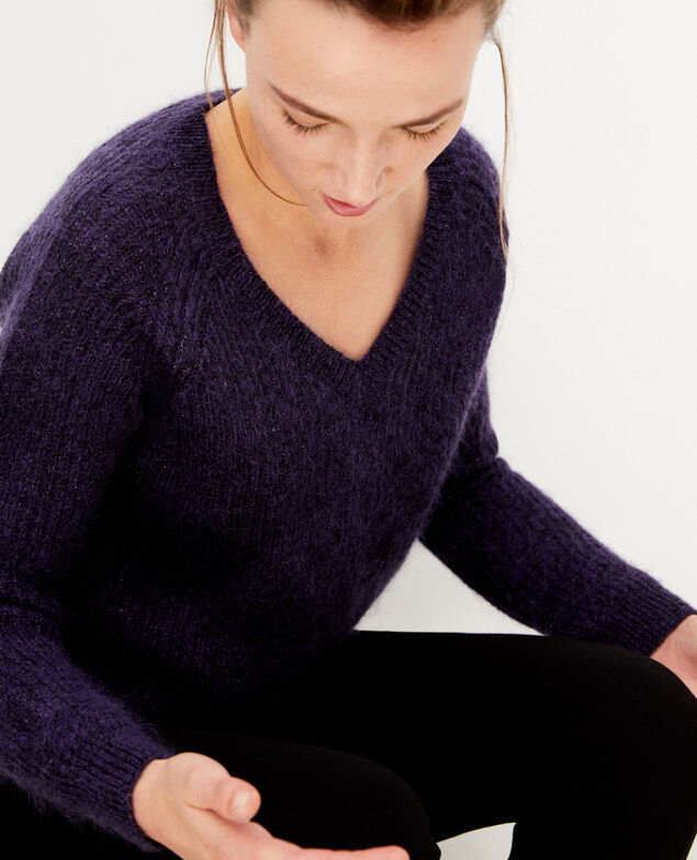 Pullover mit Mohair und Lurex Violett