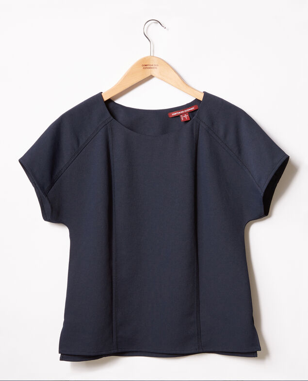 Top aus Krepp Marine