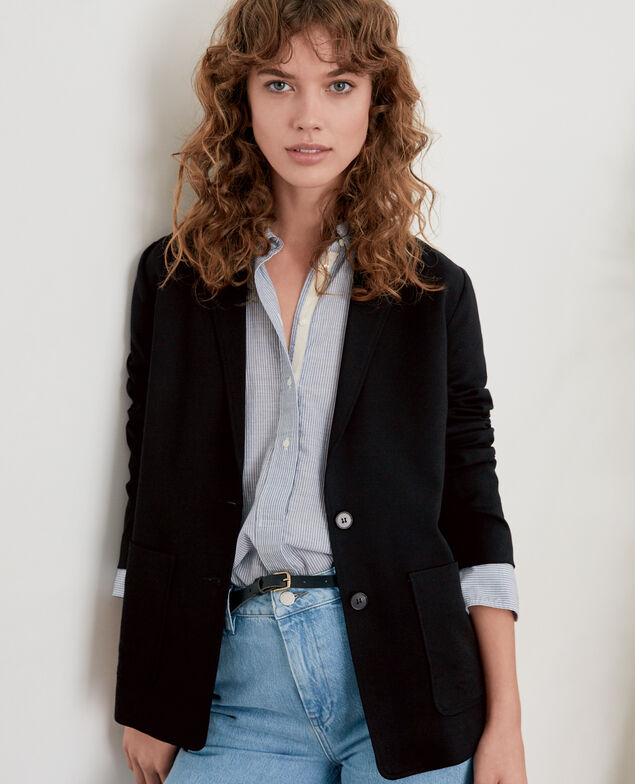 Jacke mit Wolle Noir