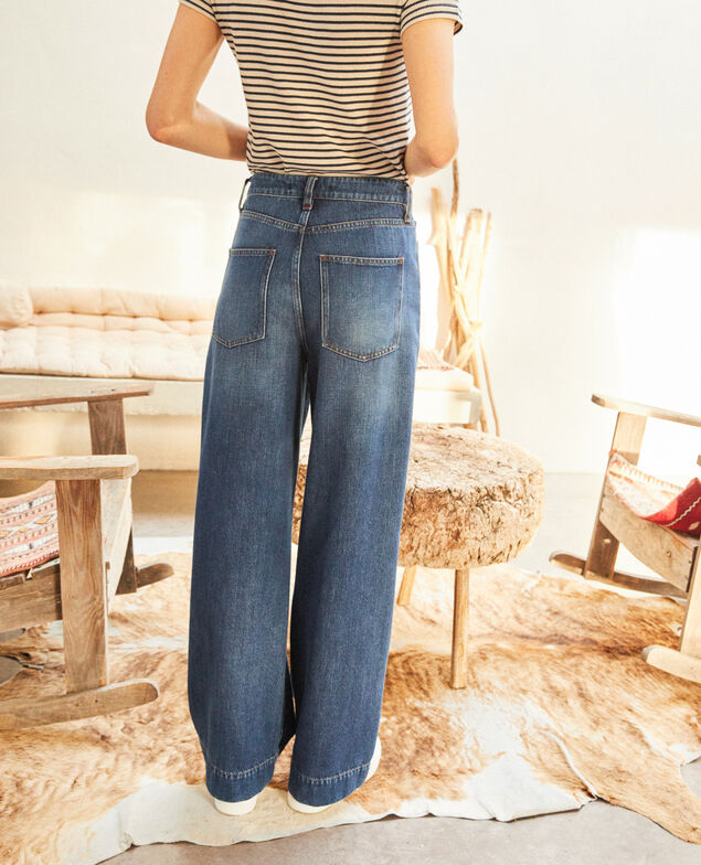 Wide Full Lenght-Jeans Blau
