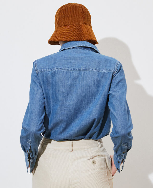 Jeanshemd mit asymmetrischen Taschen Denim blue