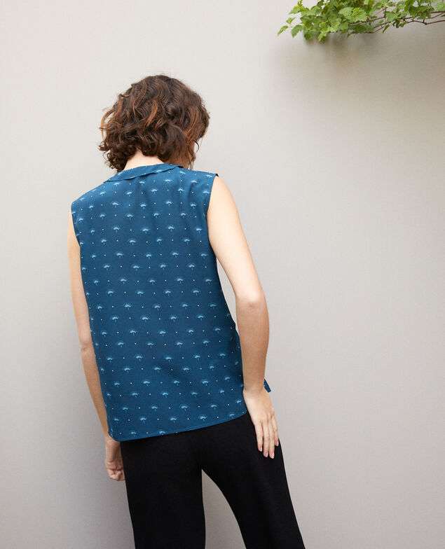 Ärmelloses Top Blau
