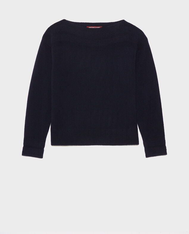 Pullover aus Kaschmir mit U-Boot-Ausschnitt Night sky