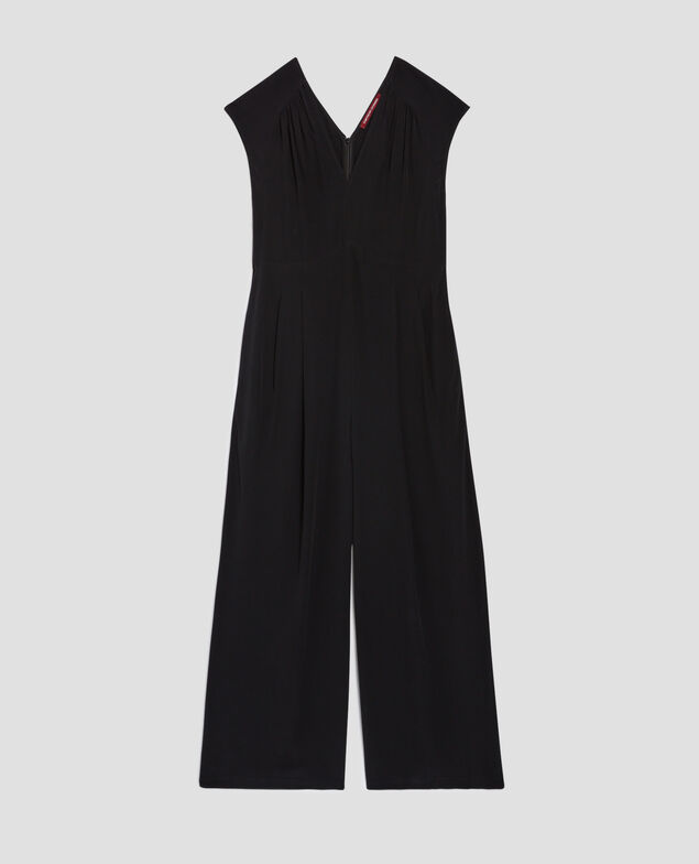Fließend fallender Jumpsuit ohne Ärmel H091 black beauty