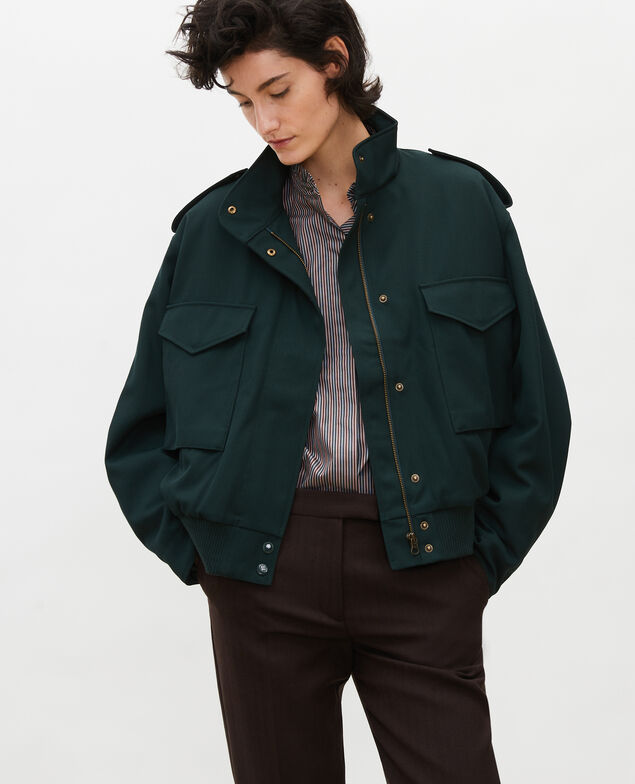  Bomberjacke aus Wollgabardine Scarab
